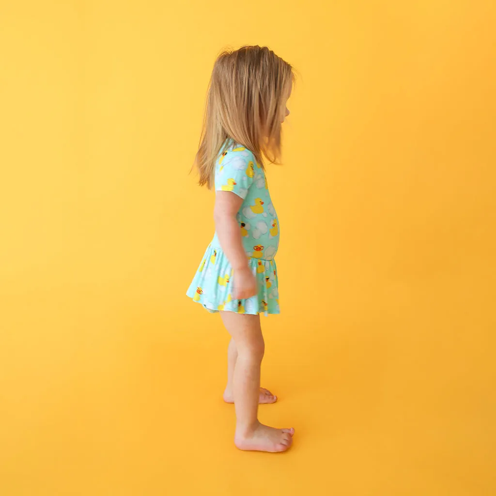Posh Peanut Ducky S/S Basic Twirl Skirt Bodysuit