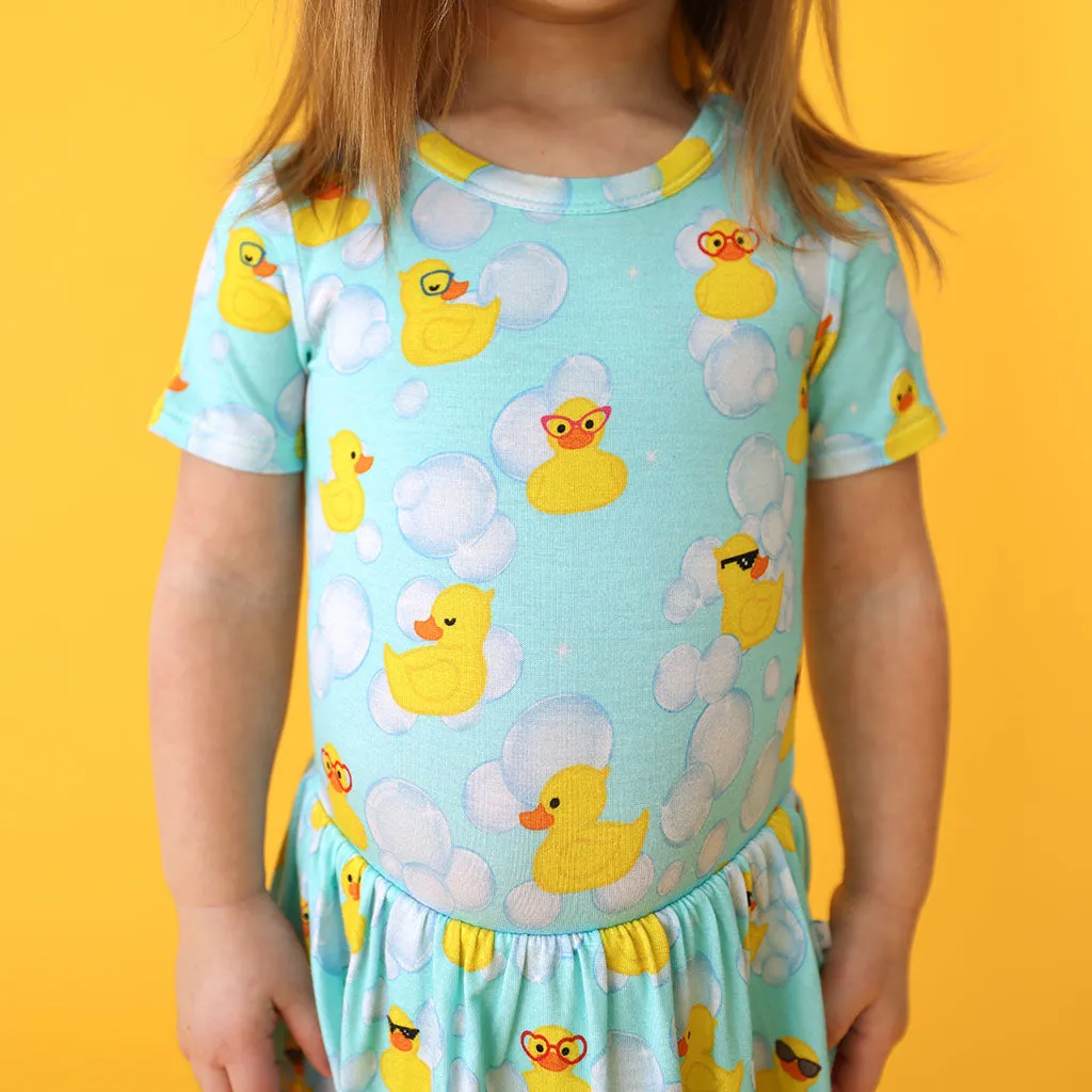 Posh Peanut Ducky S/S Basic Twirl Skirt Bodysuit