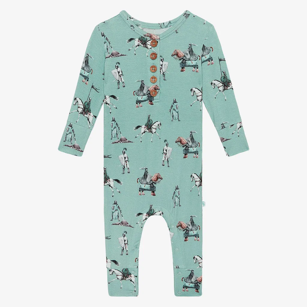 Posh Peanut Wallace L/S Henley Romper