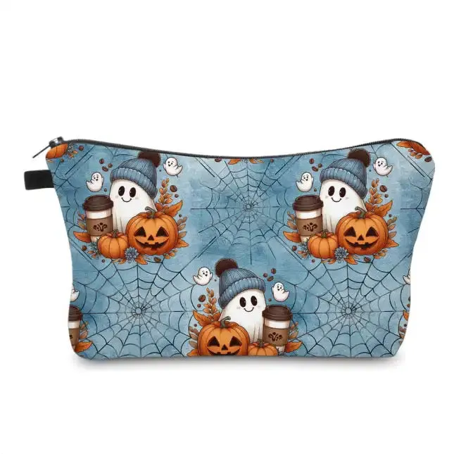 Pouch & Mini Pouch Bundled Set - Fall Pumpkin Ghostie