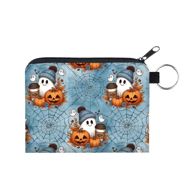 Pouch & Mini Pouch Bundled Set - Fall Pumpkin Ghostie