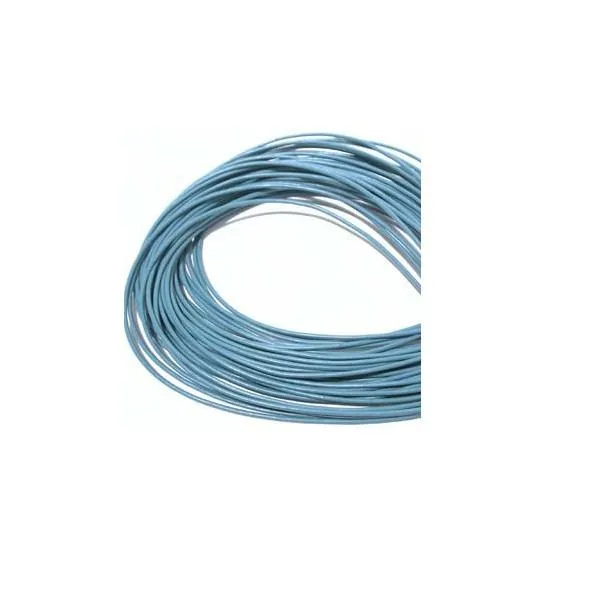 Premium Greek Round Natural Leather Cord - Blue, Light [EOL]