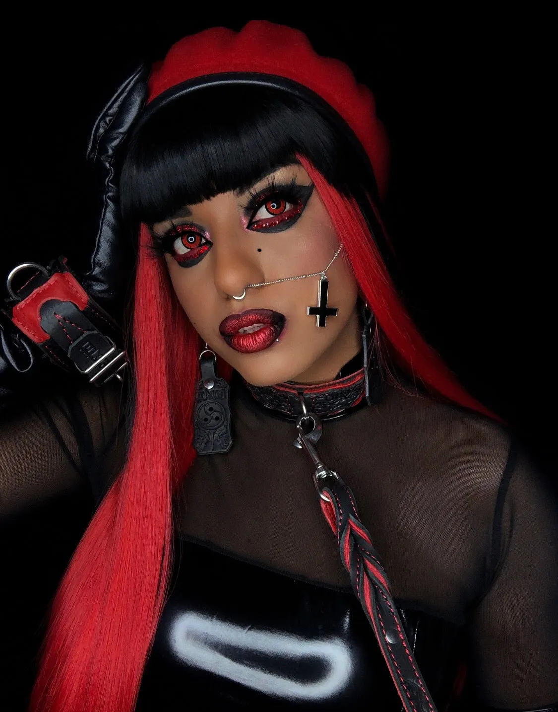 "Carnal Sins" Bloody Leather Bondage Leash