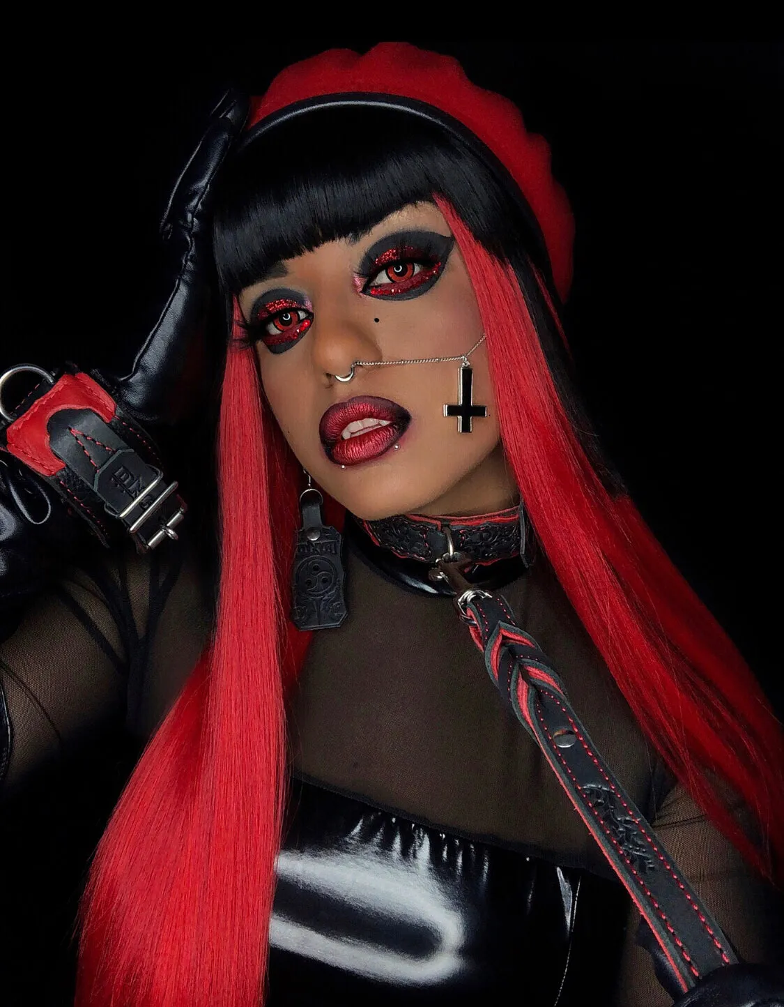 "Carnal Sins" Bloody Leather Bondage Leash