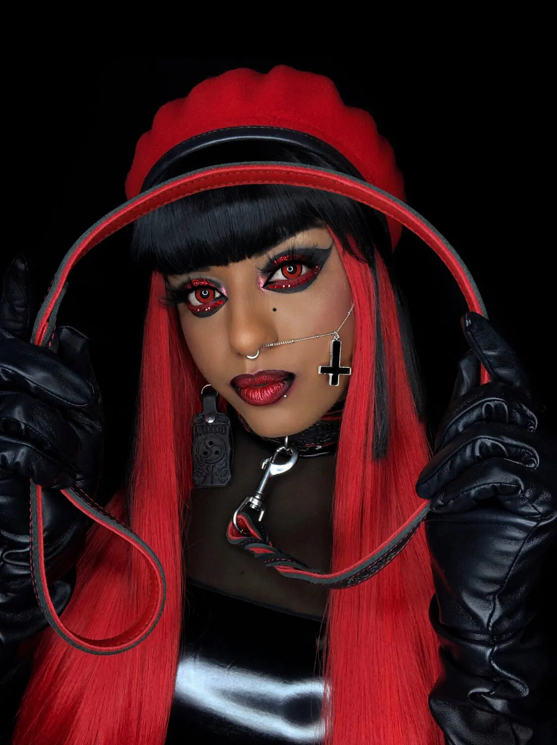 "Carnal Sins" Bloody Leather Bondage Leash