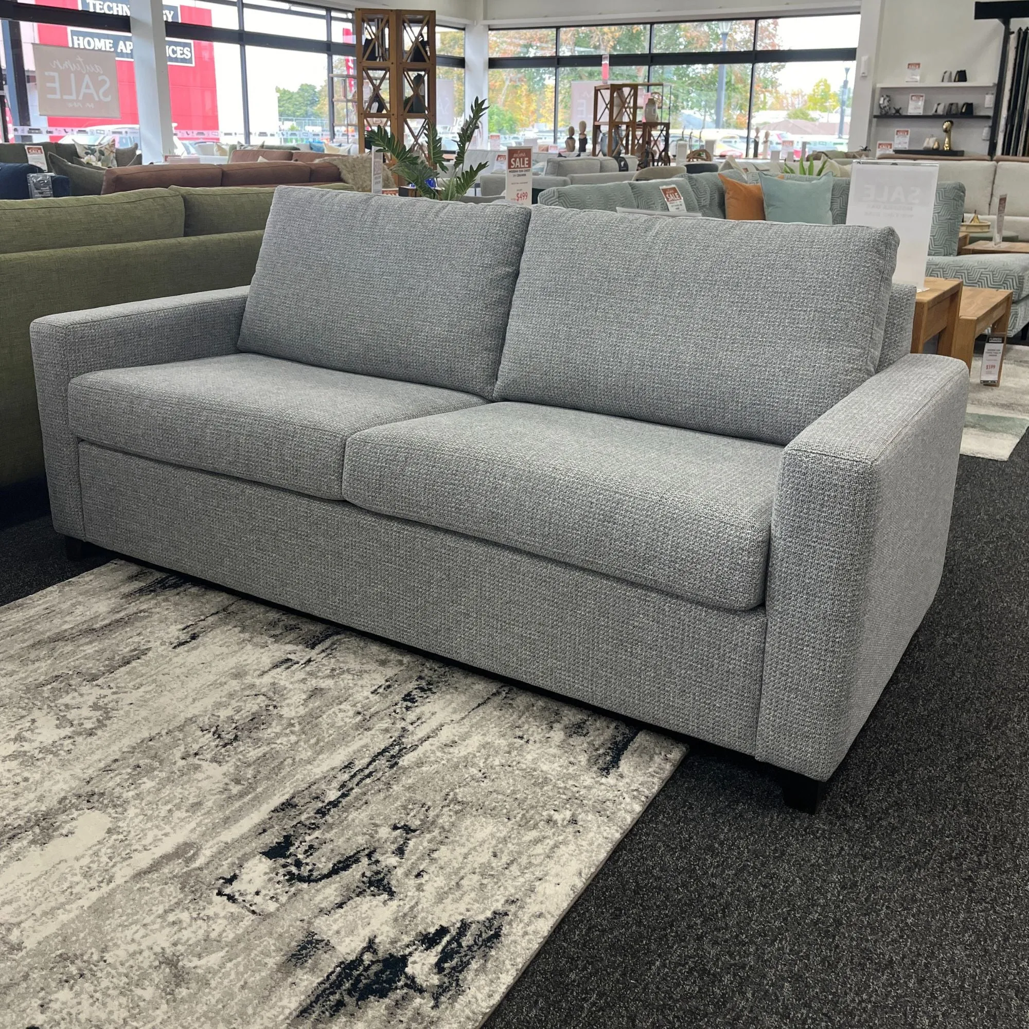 Raven Queen Bi-fold Sofa Bed - NZ Made - Koa Ash Fabric