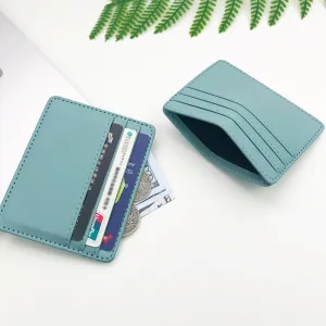 Realaiot 1Pc Pu Leather ID Card Holder Candy Color Bank Credit Card Box Multi Slot Slim Card Case Wallet Women Men Business Card Cover