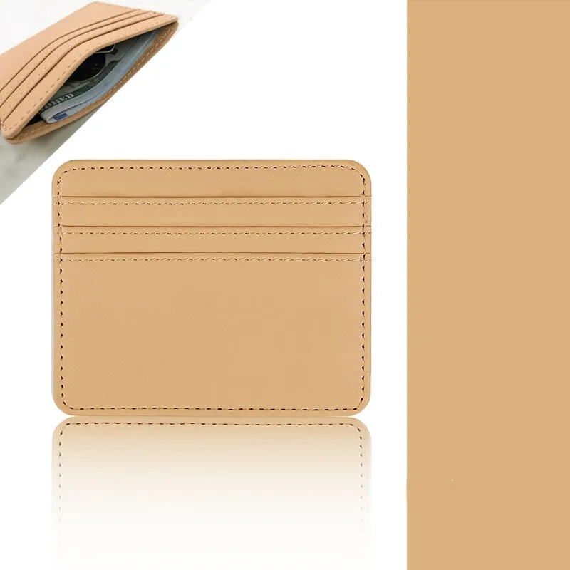 Realaiot 1Pc Pu Leather ID Card Holder Candy Color Bank Credit Card Box Multi Slot Slim Card Case Wallet Women Men Business Card Cover