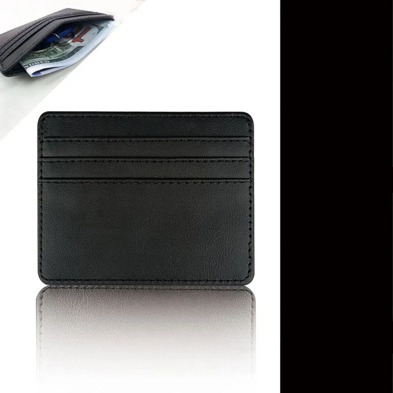 Realaiot 1Pc Pu Leather ID Card Holder Candy Color Bank Credit Card Box Multi Slot Slim Card Case Wallet Women Men Business Card Cover