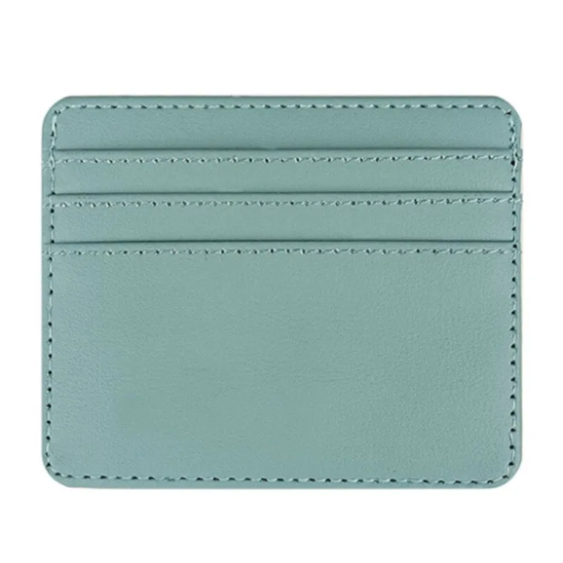Realaiot 1Pc Pu Leather ID Card Holder Candy Color Bank Credit Card Box Multi Slot Slim Card Case Wallet Women Men Business Card Cover