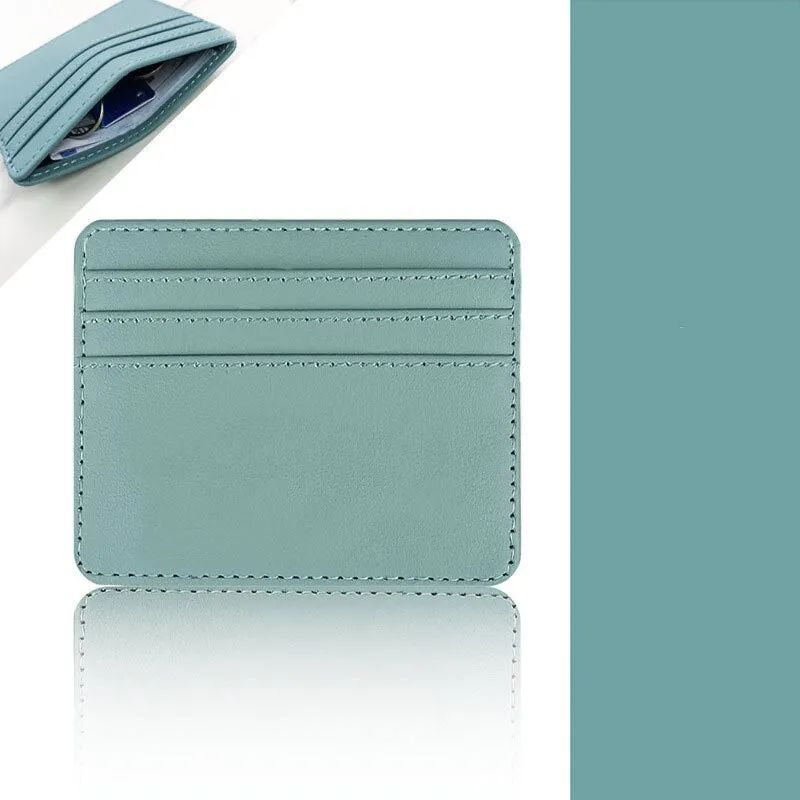 Realaiot 1Pc Pu Leather ID Card Holder Candy Color Bank Credit Card Box Multi Slot Slim Card Case Wallet Women Men Business Card Cover