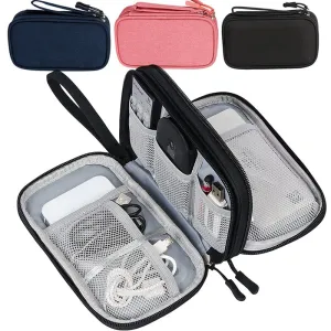 Realaiot Travel Organizer Bag Cable Storage Organizers Pouch Carry Case Portable Waterproof Double Layers Storage Bags For Cable Cord