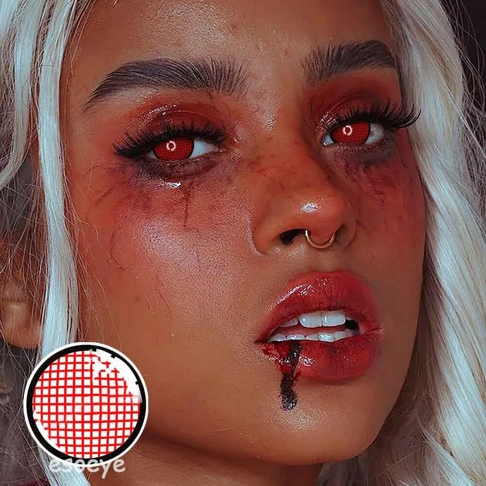Red Manson Mesh Halloween Contact Lenses Yearly
