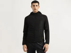 Regular Fit Hooded Neck Textured Sweatshirt