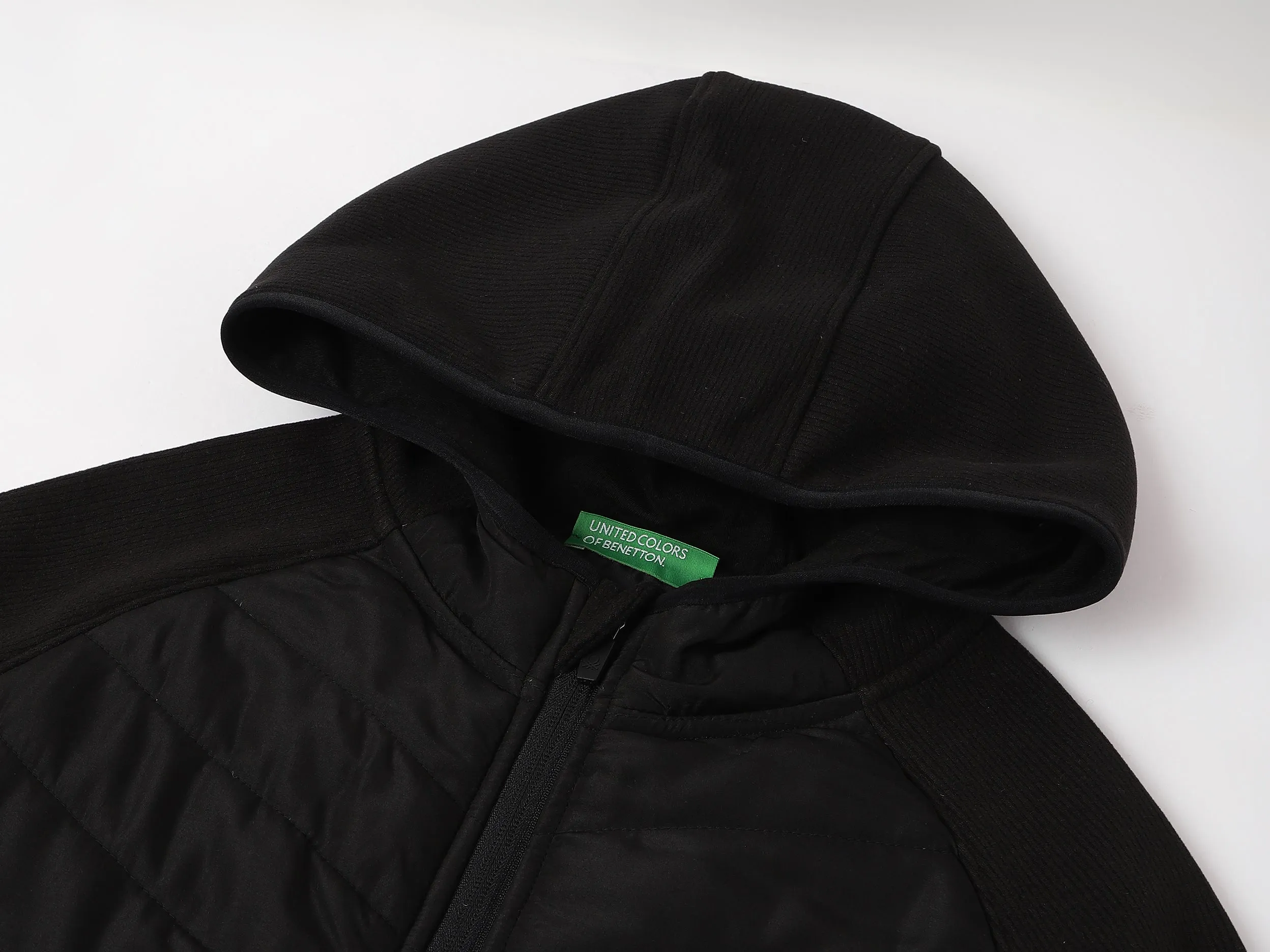 Regular Fit Hooded Neck Textured Sweatshirt