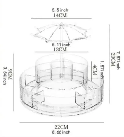Round Cosmetic Display Storage Box