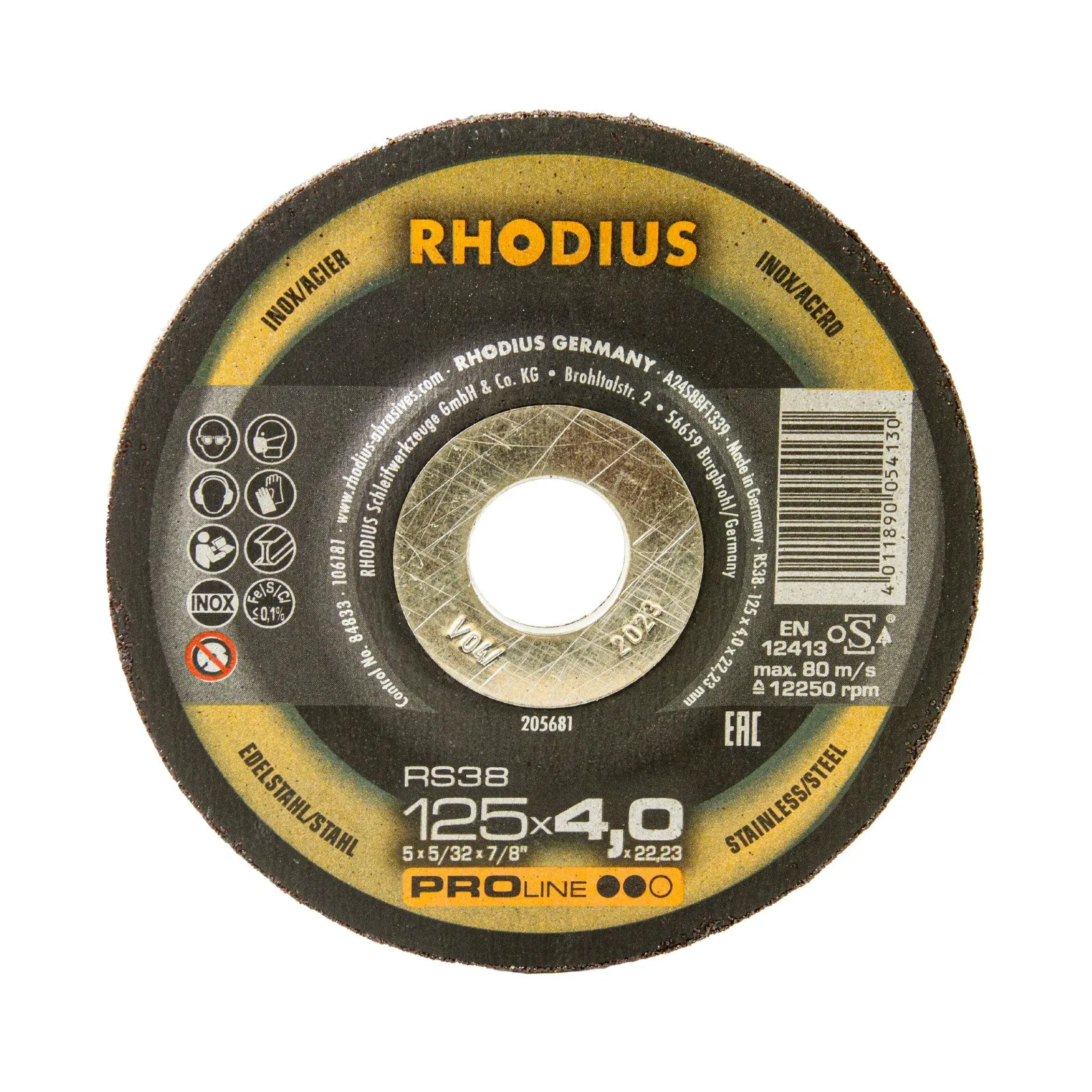 RS 38 Schruppscheibe 125 x 4 mm, Geeignet für Stahl & Edelstahl, Stückzahl wählbar