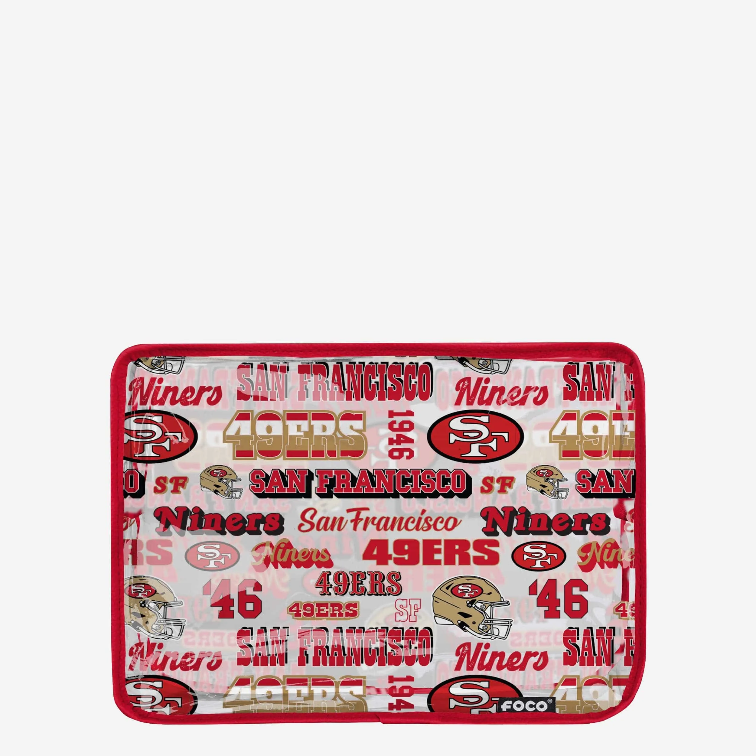 San Francisco 49ers Repeat Retro Print Clear Cosmetic Bag