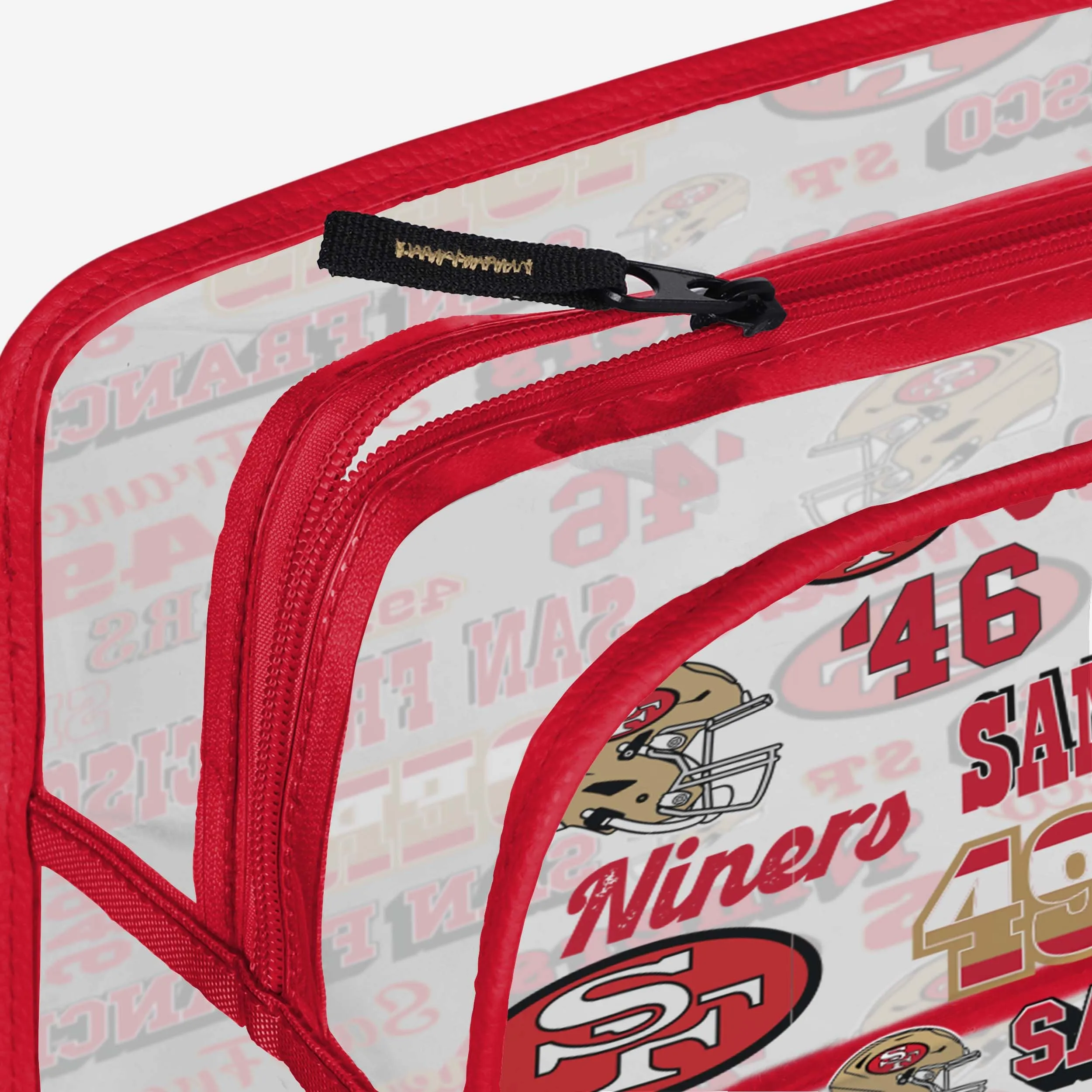 San Francisco 49ers Repeat Retro Print Clear Cosmetic Bag
