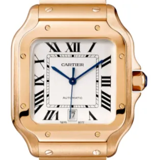Santos De Cartier WGSA0018 Rose Gold White Dial