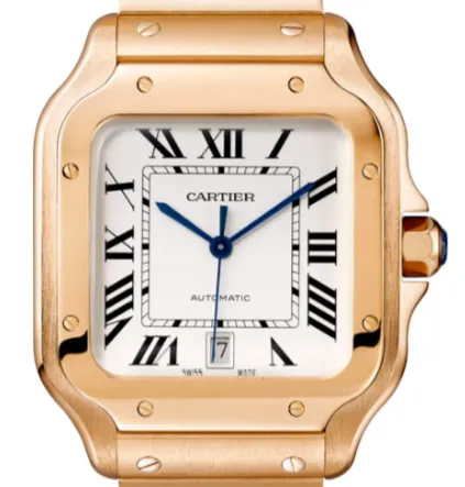 Santos De Cartier WGSA0018 Rose Gold White Dial