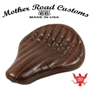Seat Chopper Harley Sportster Bobber Bates Style 12x13" BDist Tuck Roll Brown
