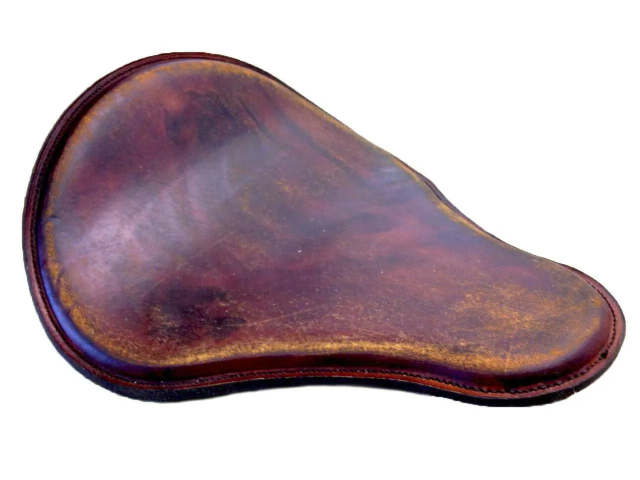 Seat Sportster Chopper Harley Honda 12x13 201 Brown Distressed Leather Flat Nose