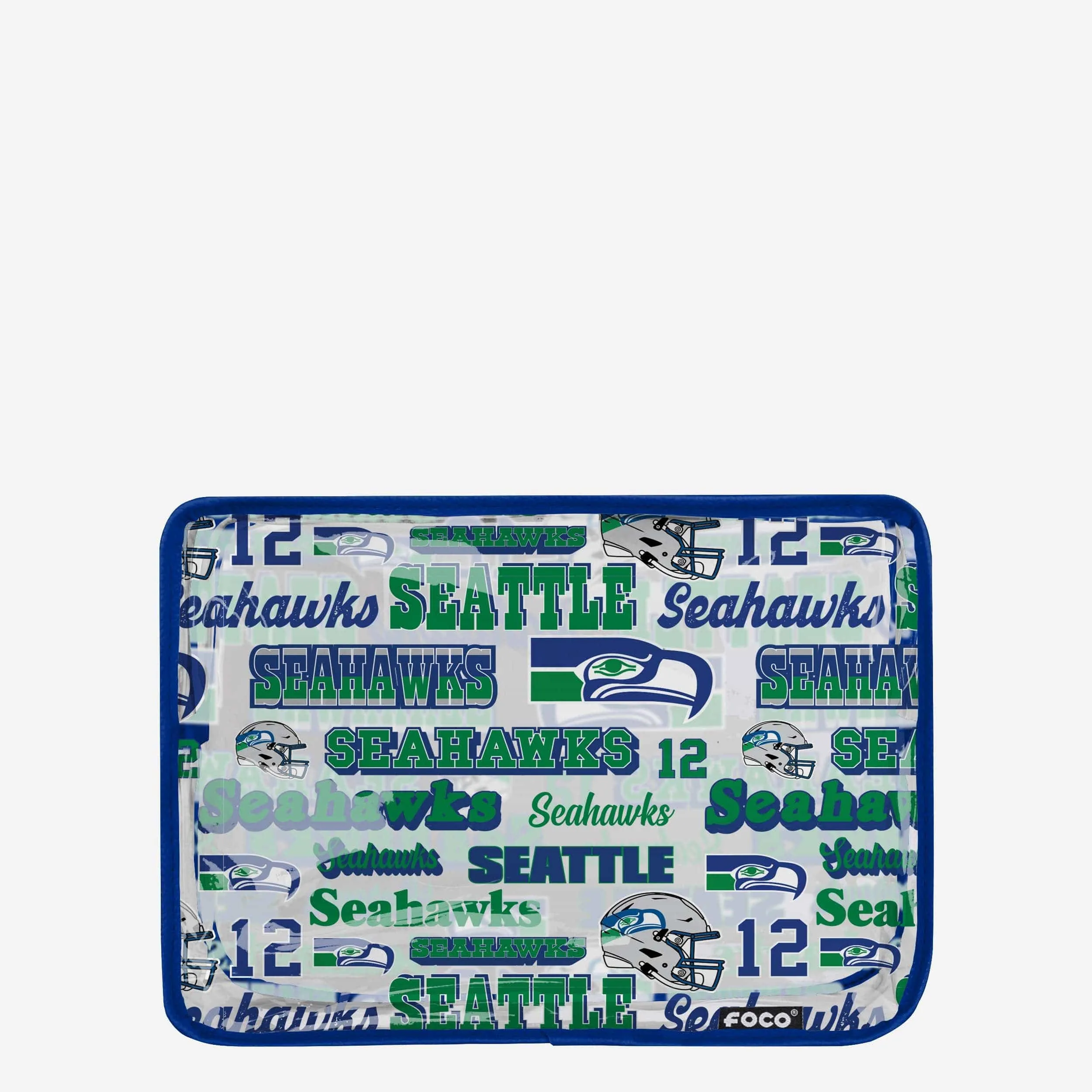 Seattle Seahawks Repeat Retro Print Clear Cosmetic Bag
