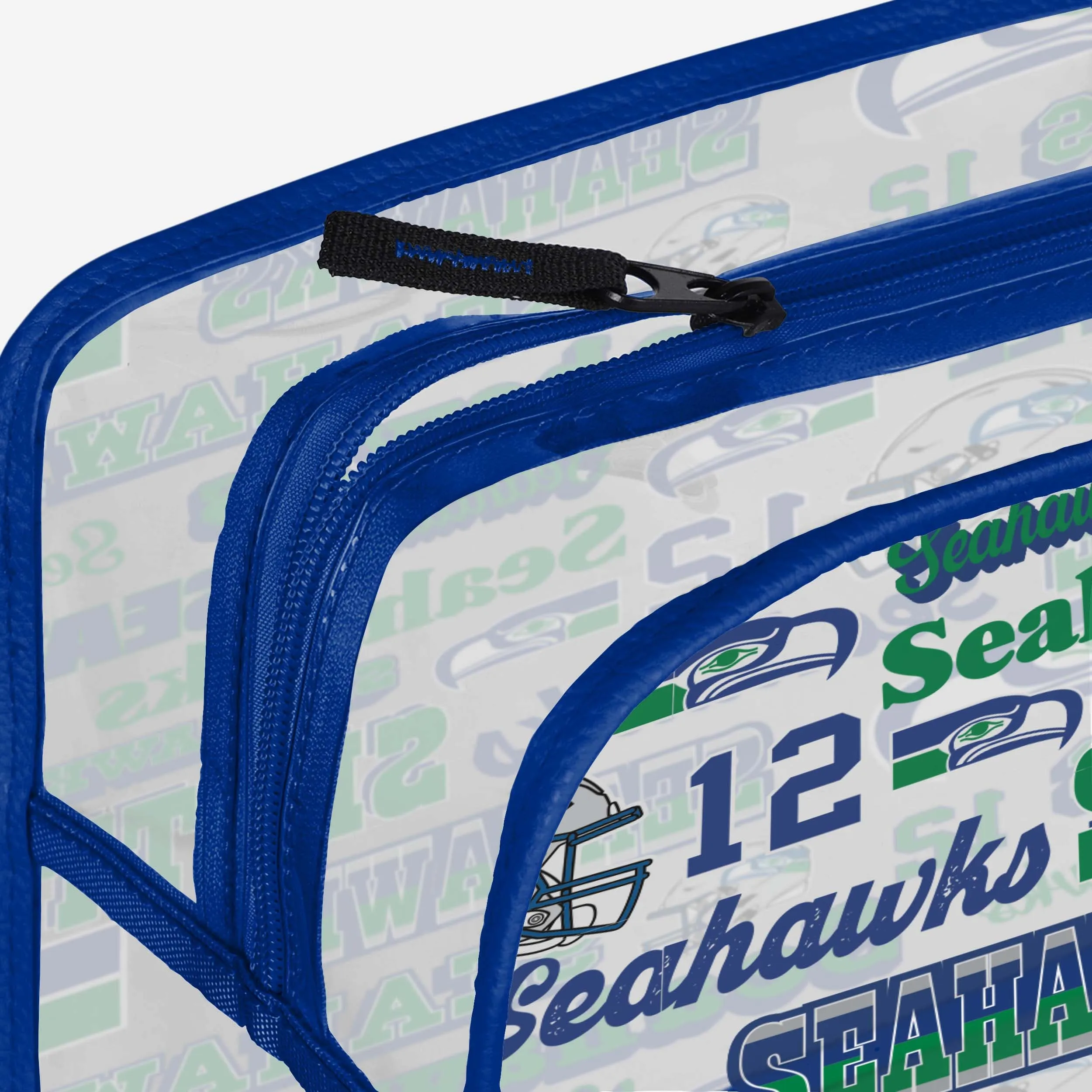 Seattle Seahawks Repeat Retro Print Clear Cosmetic Bag