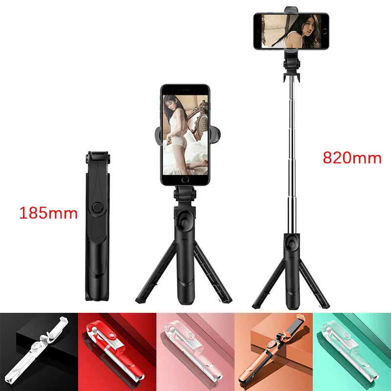 Selfie Stick with Tripod and Phone Holder Remote Controller Set for Smartphones Pink