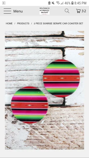 Serape Car Coasters