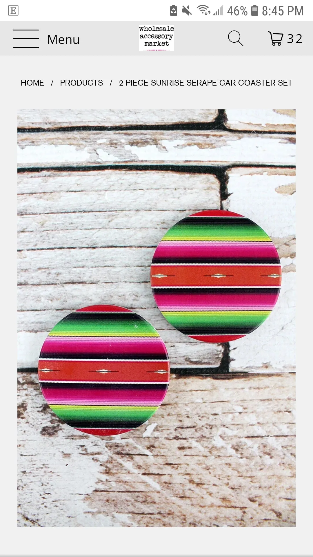 Serape Car Coasters