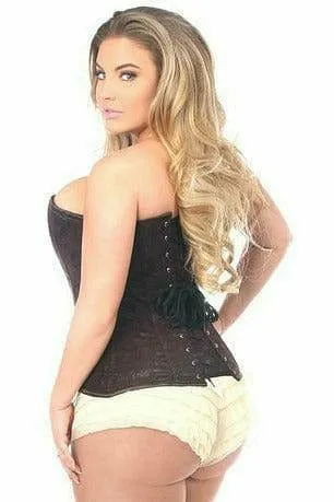 Sexy Dark Brown Lace Overbust Corset with Zipper