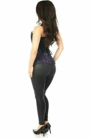 Sexy Purple Lace Front Zipper Corset