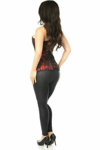 Sexy Red Lace Front Zipper Corset