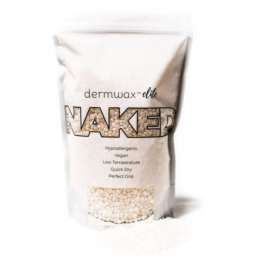 Shimmer Clear - Stripless Hard Wax Beads / 2 lb Bag / Case of 4 Bags = 8 lbs Total by Dermwax Elite