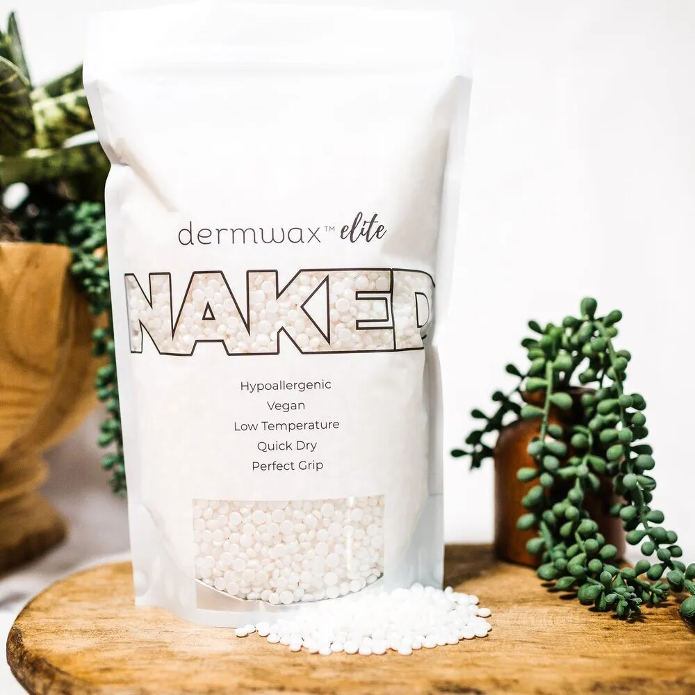Shimmer Clear - Stripless Hard Wax Beads / 2 lb Bag / Case of 4 Bags = 8 lbs Total by Dermwax Elite