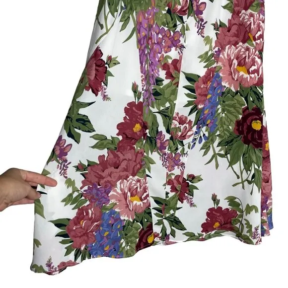 Show Me Your Mumu Tea Party Midi Skirt Floral Green Pink SMYM Size Small Sz S