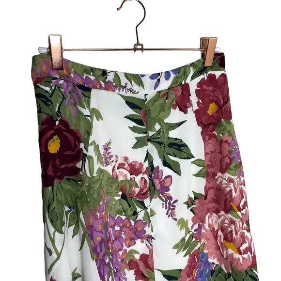 Show Me Your Mumu Tea Party Midi Skirt Floral Green Pink SMYM Size Small Sz S