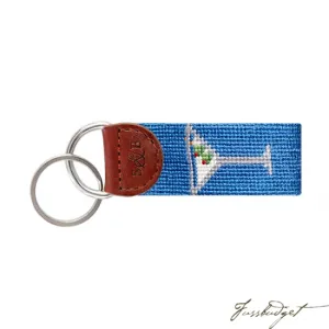 Shrimp Cocktail Needlepoint Key Fob