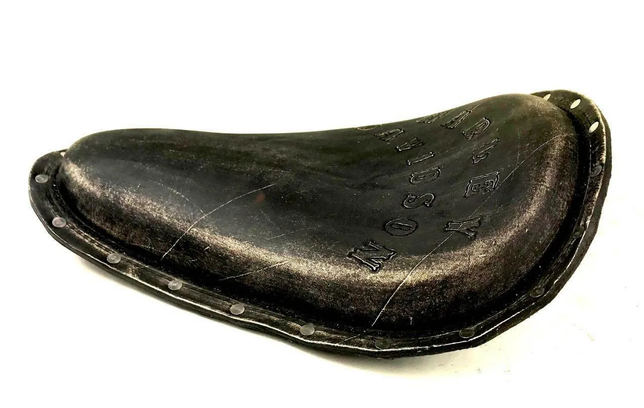 Spring Seat Chopper Harley Davidson Sportster 11x14  Leather Hand Tooled Rivets