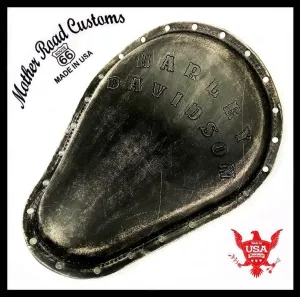 Spring Seat Chopper Harley Davidson Sportster 11x14  Leather Hand Tooled Rivets