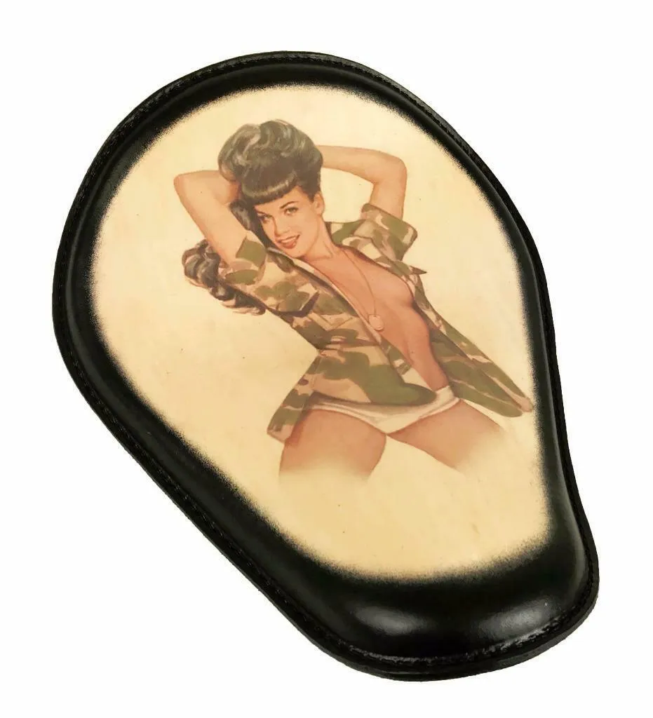 Spring Seat Leather Harley Sportster Chopper Bobber Honda 10x14 Betty Pa Tattoo