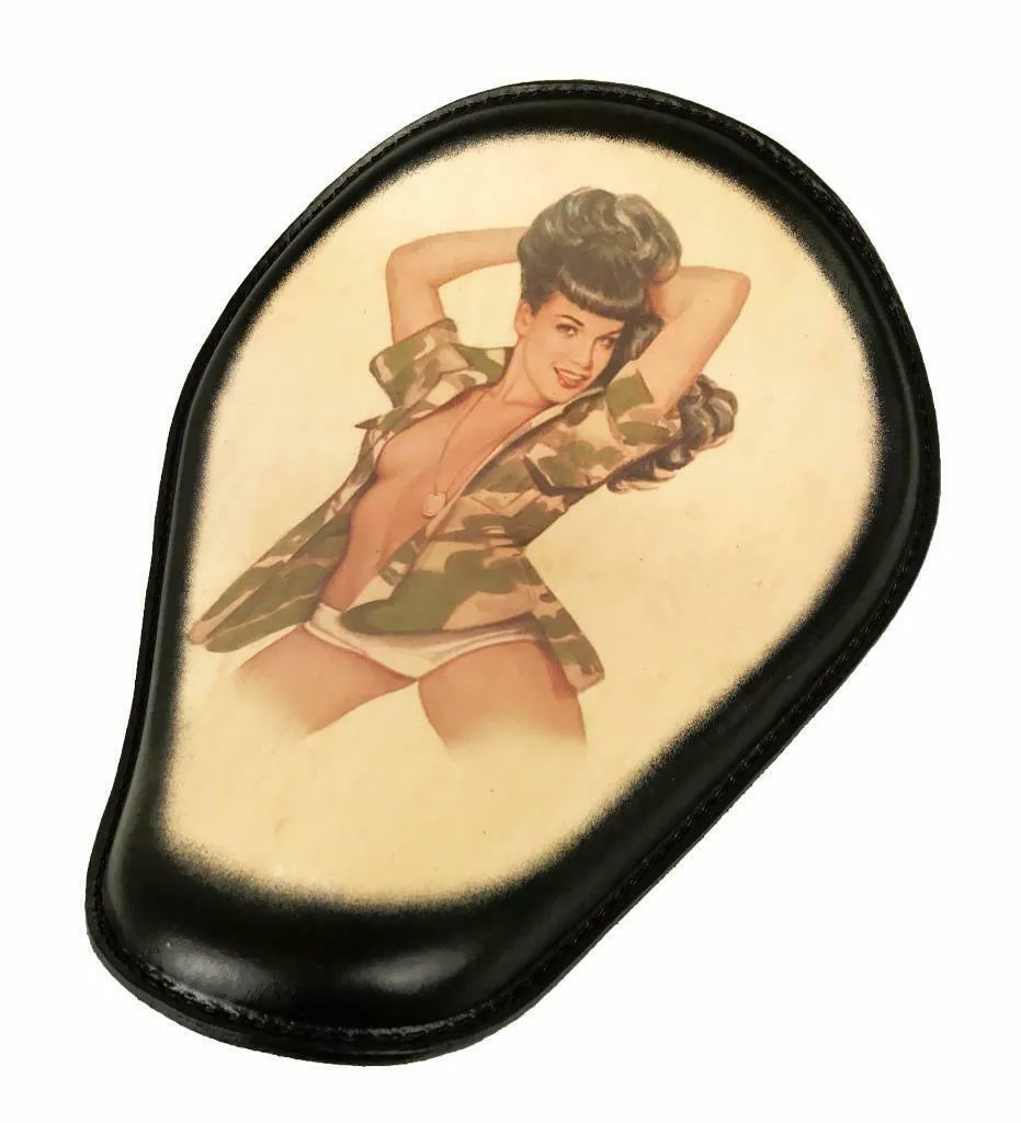 Spring Seat Leather Harley Sportster Chopper Bobber Honda 10x14 Betty Pa Tattoo