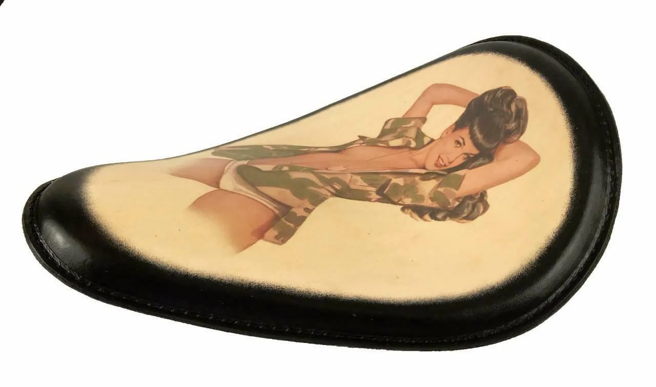 Spring Seat Leather Harley Sportster Chopper Bobber Honda 10x14 Betty Pa Tattoo