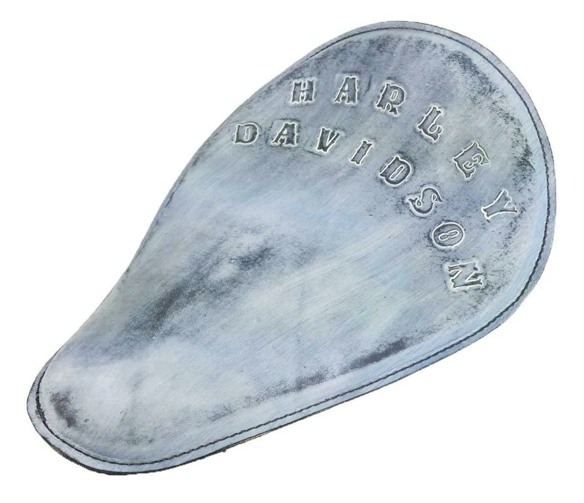 Spring Solo Seat Chopper Harley Davidson Sportster Bobber 11x14 B&W Hand Tooled