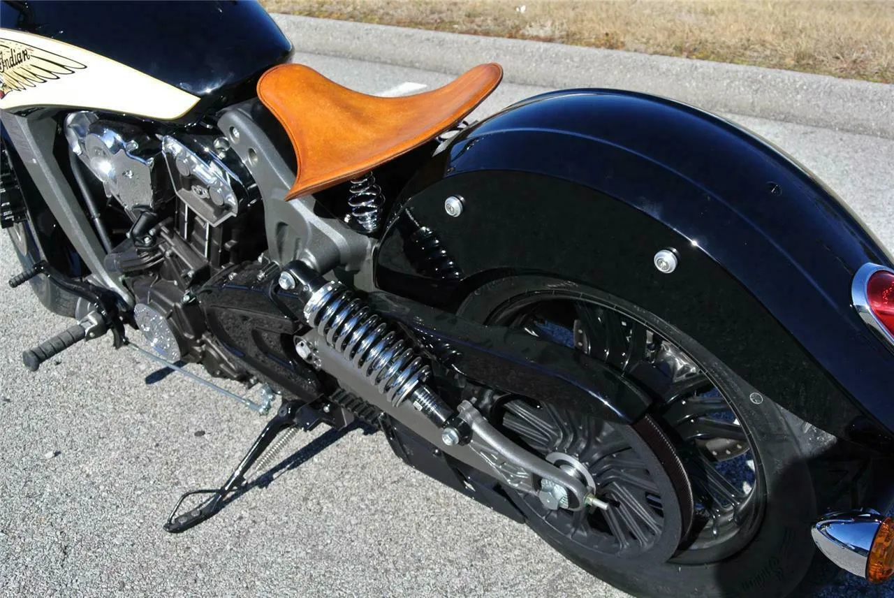 Spring Solo Tractor Seat Chopper Bobber Harley Sportste 15x14" Black Ds Leather