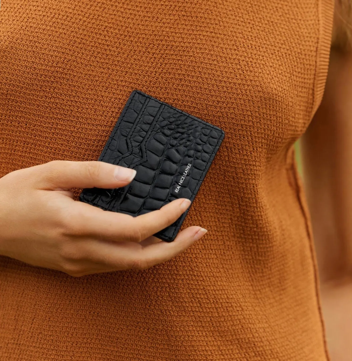 Status Anxiety II TOGETHER For Now Card Wallet - black croc
