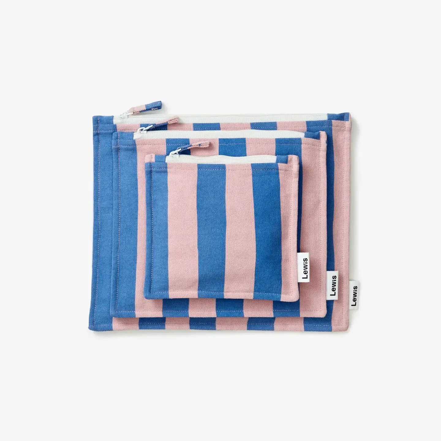 Stripe Zip Pouch Set || Parfait