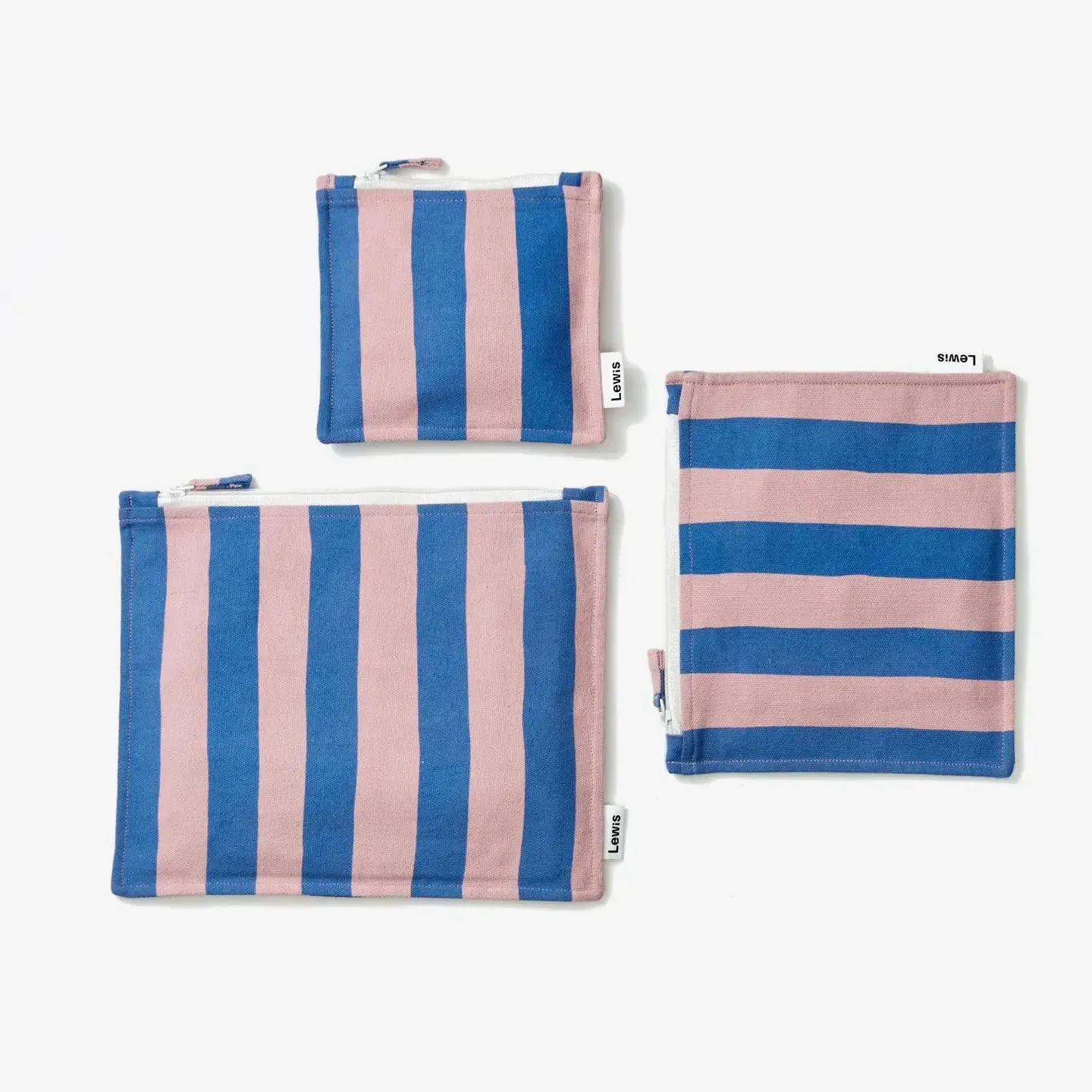 Stripe Zip Pouch Set || Parfait